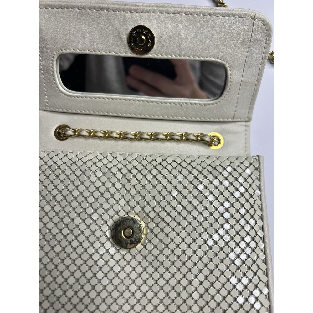Vintage Whiting & Davis Metal Mesh Ivory Purse‎ Clutch Crossbody Evening Formal - Picture 4 of 13